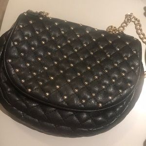 Black and Gold Quilted Crossbody